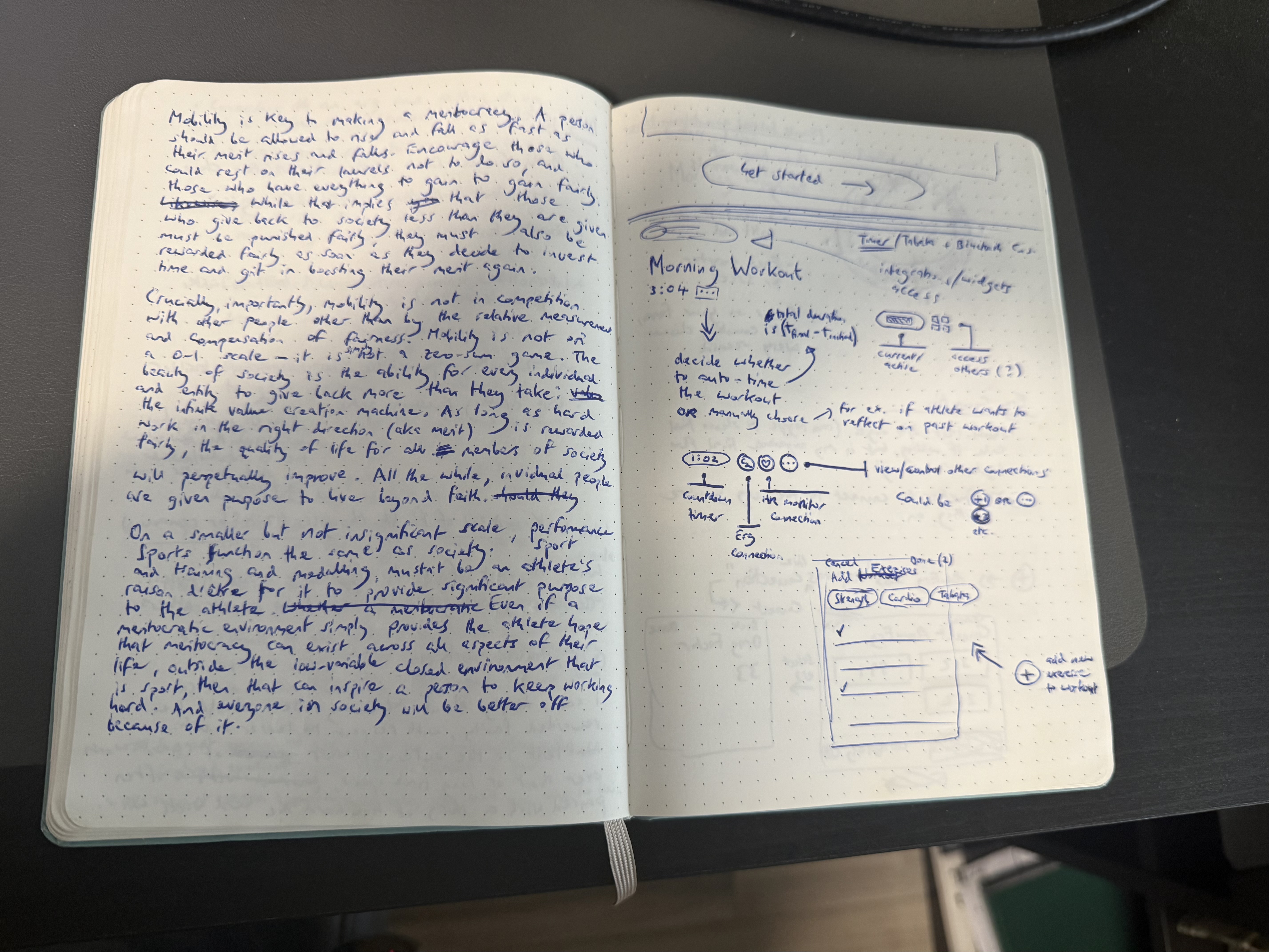 Photo of the second page of handwritten notes